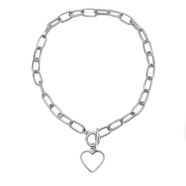 Punk Neck Chain Gold Color Kpop On the Neck Pendant