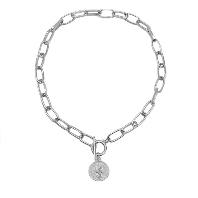 Punk Neck Chain Gold Color Kpop On the Neck Pendant