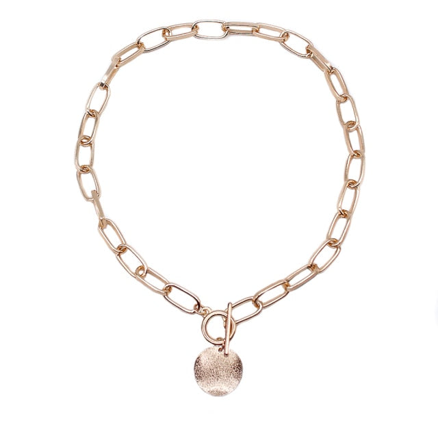 Punk Neck Chain Gold Color Kpop On the Neck Pendant