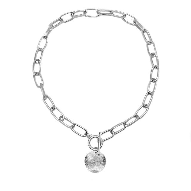 Punk Neck Chain Gold Color Kpop On the Neck Pendant