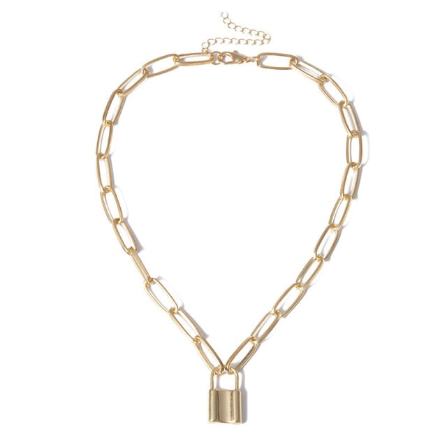 Punk Neck Chain Gold Color Kpop On the Neck Pendant