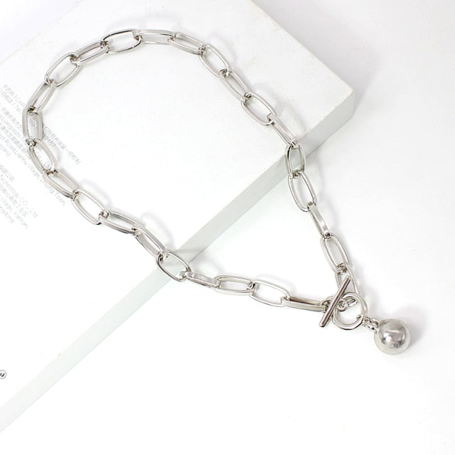 Punk Neck Chain Gold Color Kpop On the Neck Pendant
