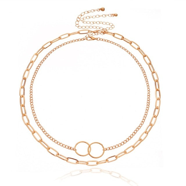 Punk Neck Chain Gold Color Kpop On the Neck Pendant