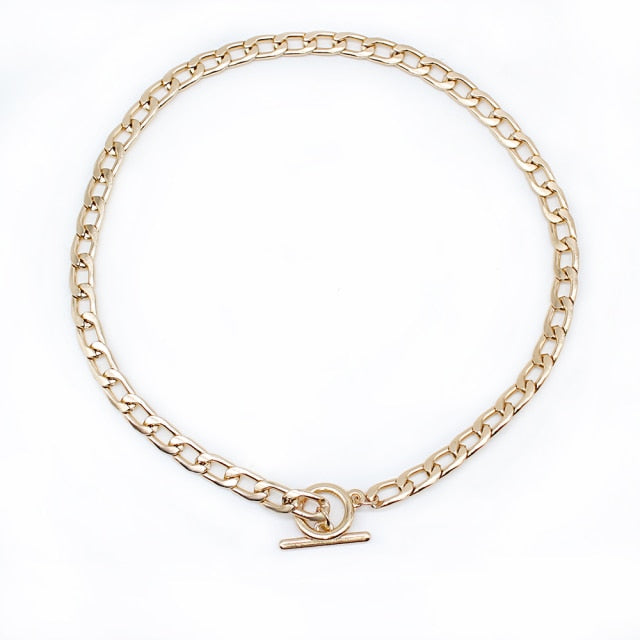 Punk Neck Chain Gold Color Kpop On the Neck Pendant