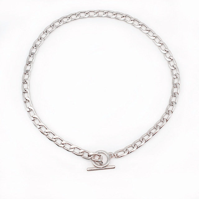 Punk Neck Chain Gold Color Kpop On the Neck Pendant