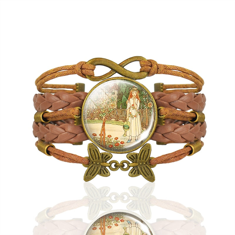 Frog Fairy Tale Vintage Brown Leather Bracelet Gift