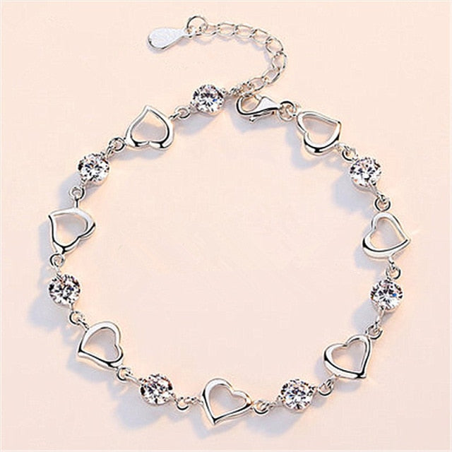 Delicate Flowers Copper Pave Setting Cubic Zircon Charm Bracelets
