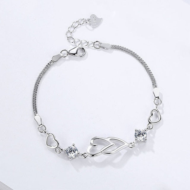 Delicate Flowers Copper Pave Setting Cubic Zircon Charm Bracelets