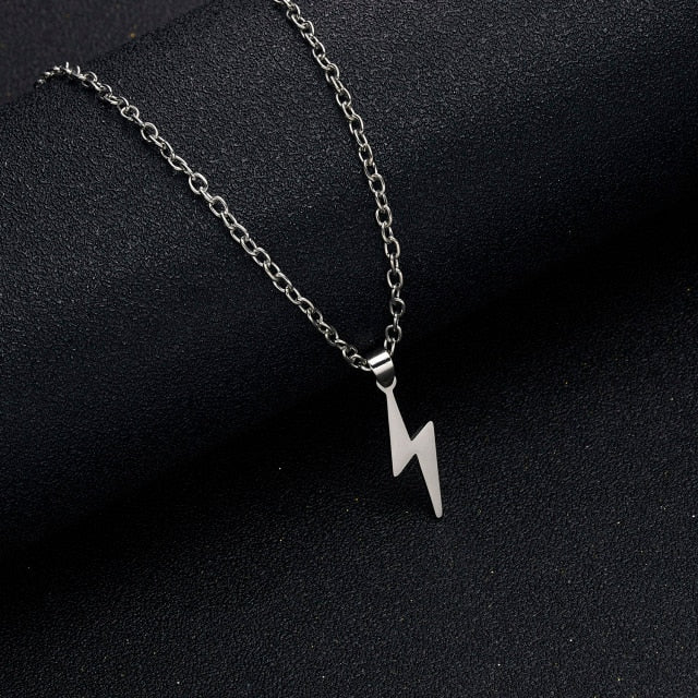 Long Chain Small Lightning Pendant Necklace