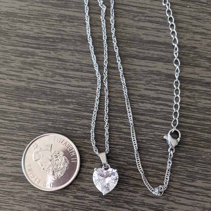 Heart  Gold Chain Zircon Heart Pendant Necklace