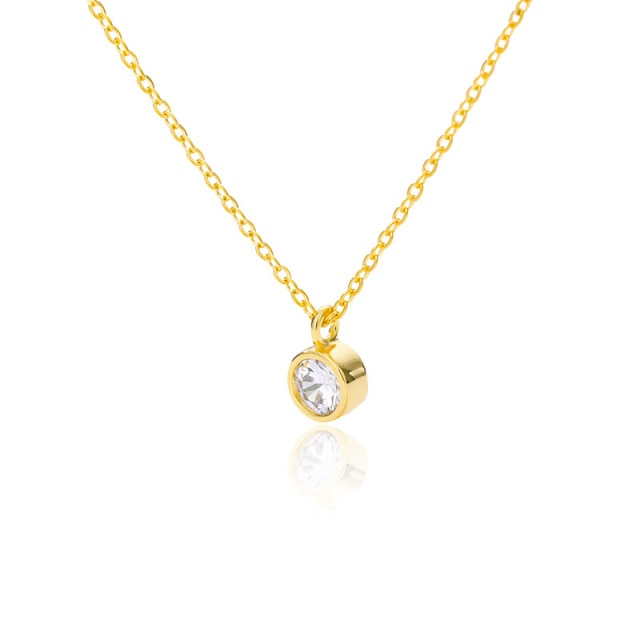 Heart  Gold Chain Zircon Heart Pendant Necklace