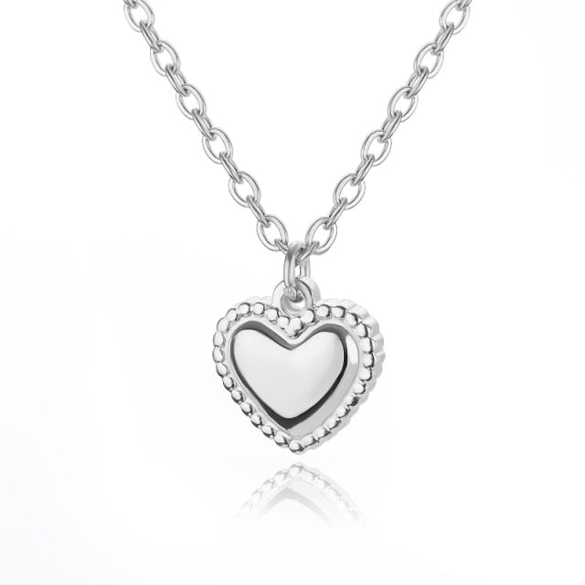 Heart  Gold Chain Zircon Heart Pendant Necklace