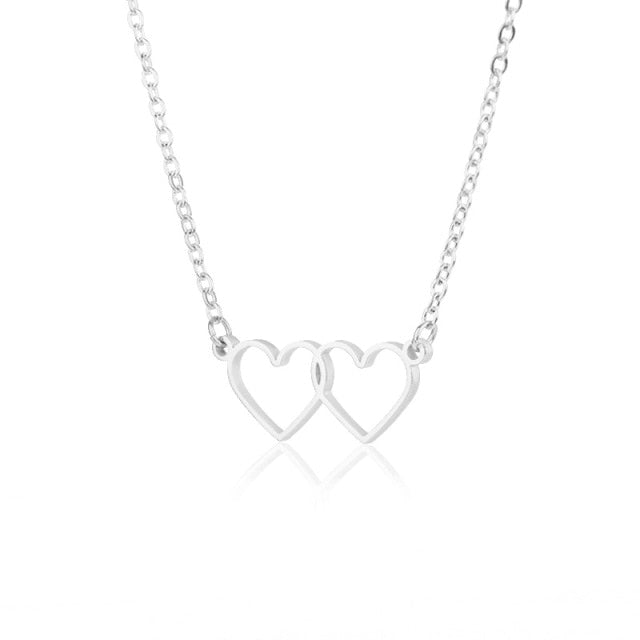 Heart  Gold Chain Zircon Heart Pendant Necklace
