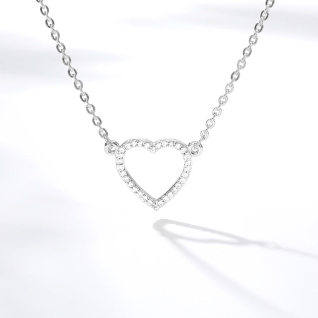 Heart  Gold Chain Zircon Heart Pendant Necklace