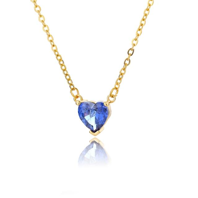 Heart  Gold Chain Zircon Heart Pendant Necklace