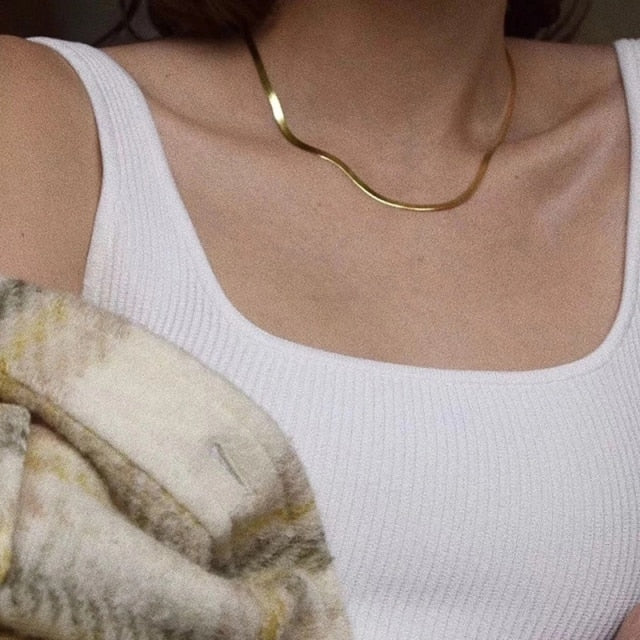 Women Neck Chain Gold Color Choker Necklace