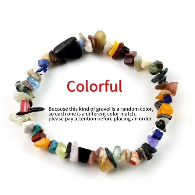 Irregular Natural Crystals 7 Chakras Stone Bracelet
