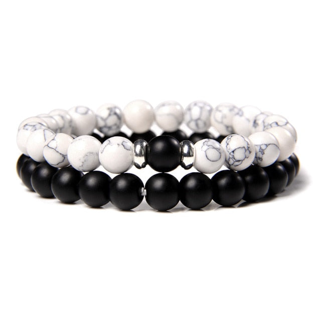 male Black Lava Stone Beads bracelet