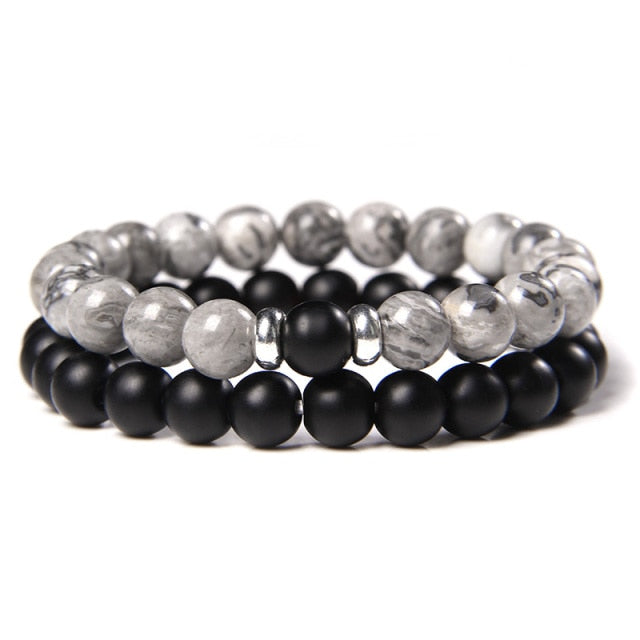 male Black Lava Stone Beads bracelet