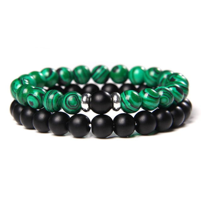 male Black Lava Stone Beads bracelet