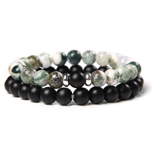 male Black Lava Stone Beads bracelet
