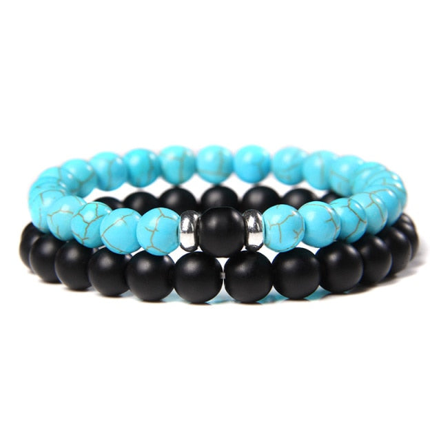 male Black Lava Stone Beads bracelet