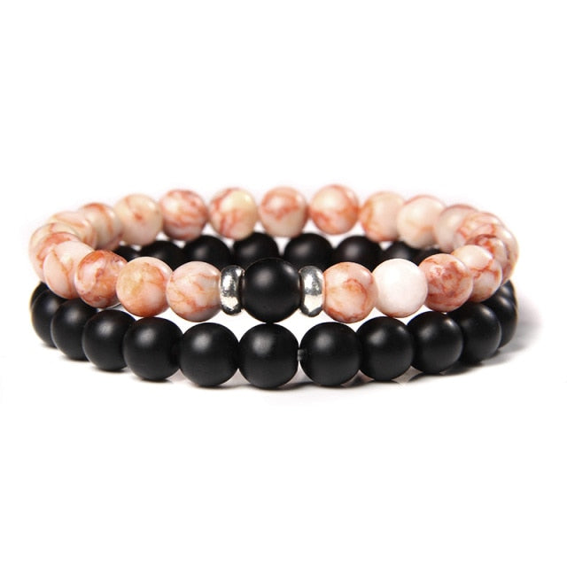 male Black Lava Stone Beads bracelet