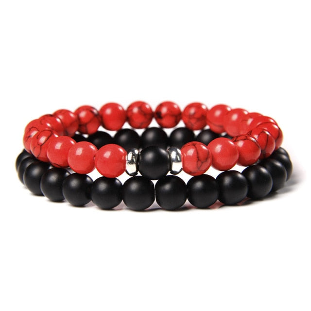 male Black Lava Stone Beads bracelet