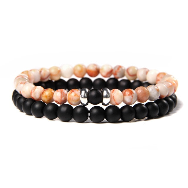 male Black Lava Stone Beads bracelet