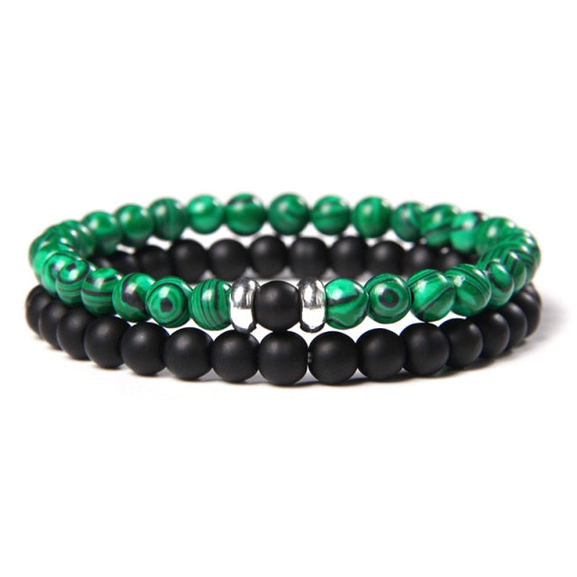 male Black Lava Stone Beads bracelet
