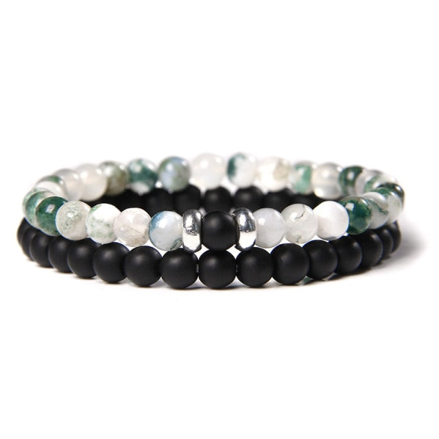 male Black Lava Stone Beads bracelet