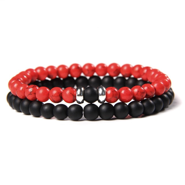male Black Lava Stone Beads bracelet