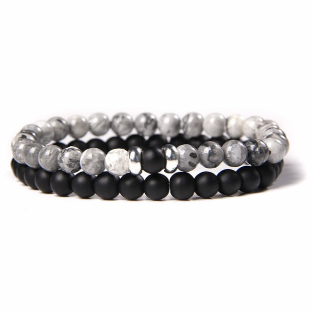 male Black Lava Stone Beads bracelet