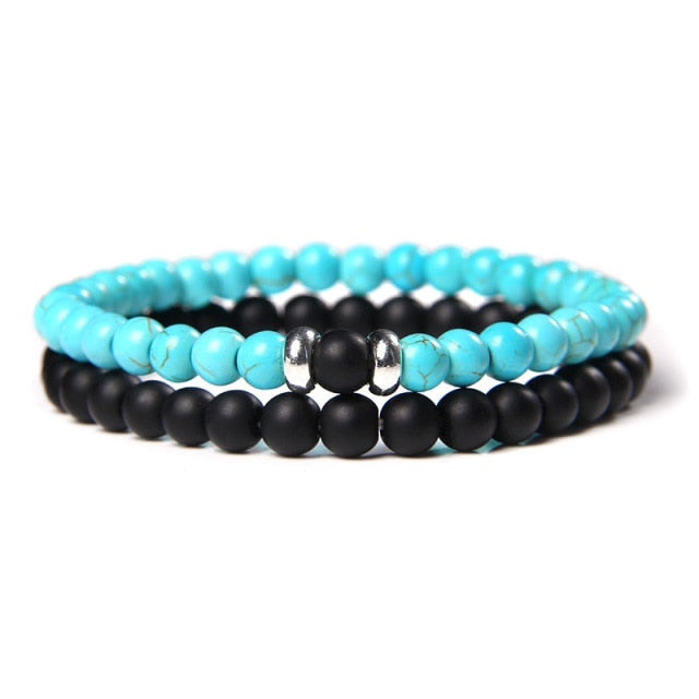 male Black Lava Stone Beads bracelet
