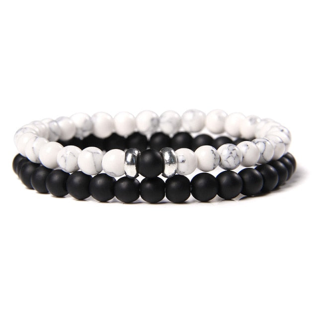male Black Lava Stone Beads bracelet