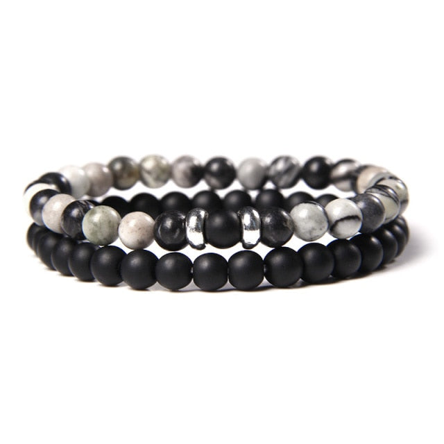 male Black Lava Stone Beads bracelet