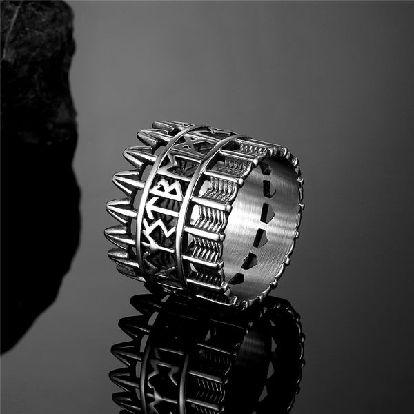 Anillos vikingos vintage con runas Vegvisir