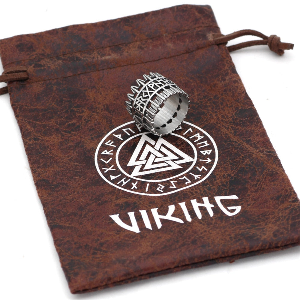 Vintage Viking Vegvisir Runic Statement Rings