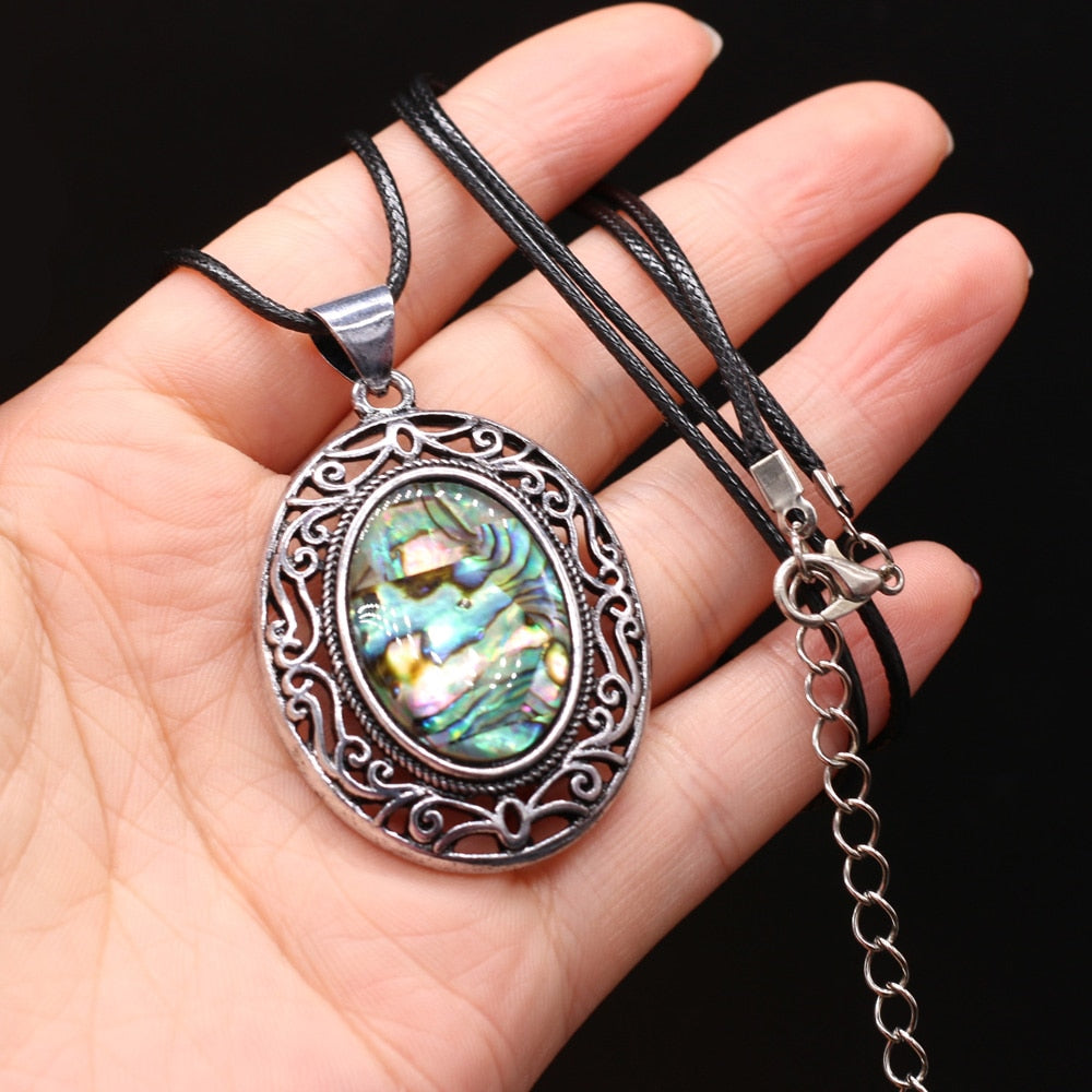 Natural Stone Necklace Water Drop Crystal Opal Necklace