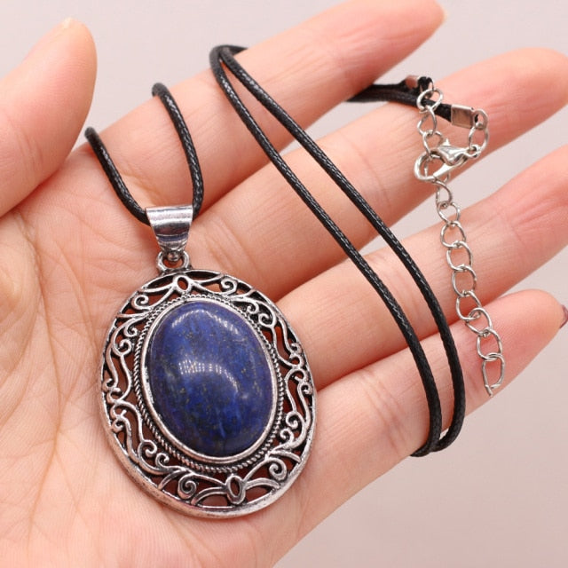 Natural Stone Necklace Water Drop Crystal Opal Necklace
