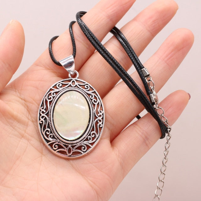 Natural Stone Necklace Water Drop Crystal Opal Necklace