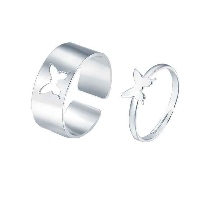 5 Pcs Simple Fashion Wave Pattern Ring Set