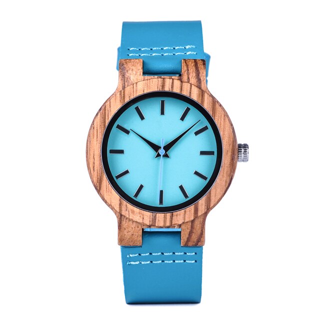 Ladies Casual Quartz Watches Natural Bamboo Wristwatch