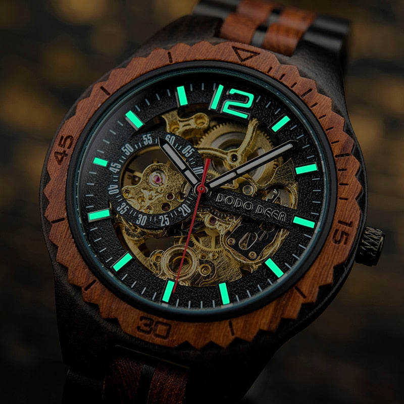 Couple Wooden  Watch Male Ladies Waterproof in Gift Box