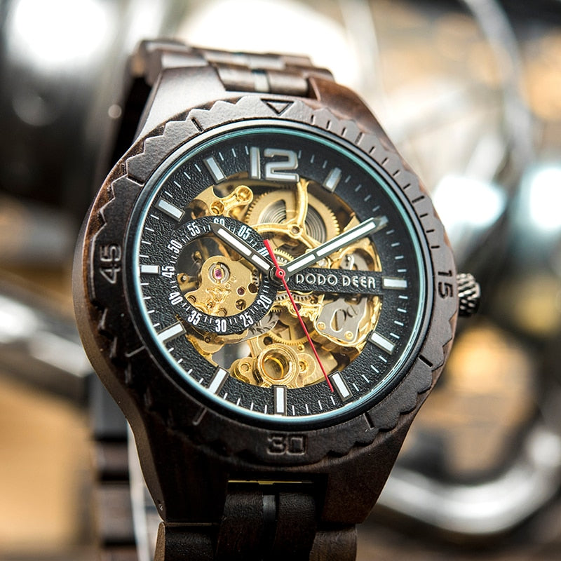 Couple Wooden  Watch Male Ladies Waterproof in Gift Box