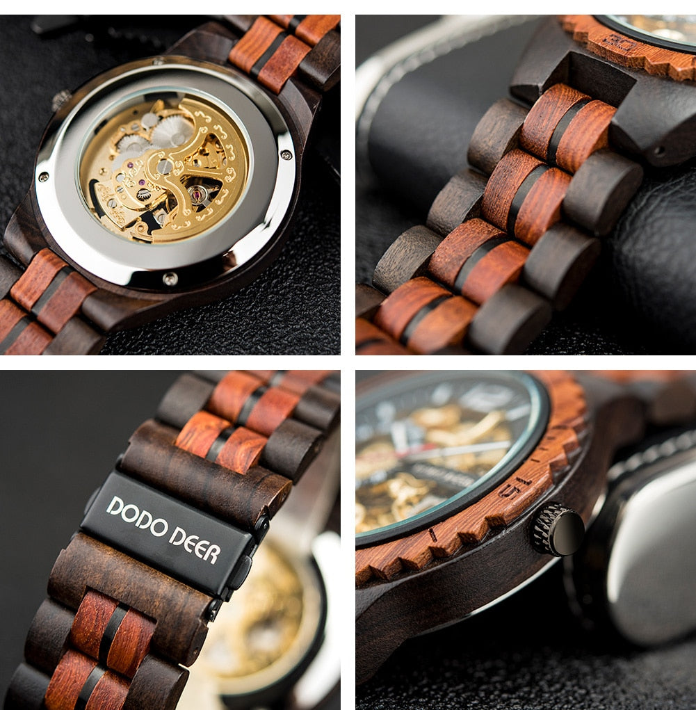 Couple Wooden  Watch Male Ladies Waterproof in Gift Box