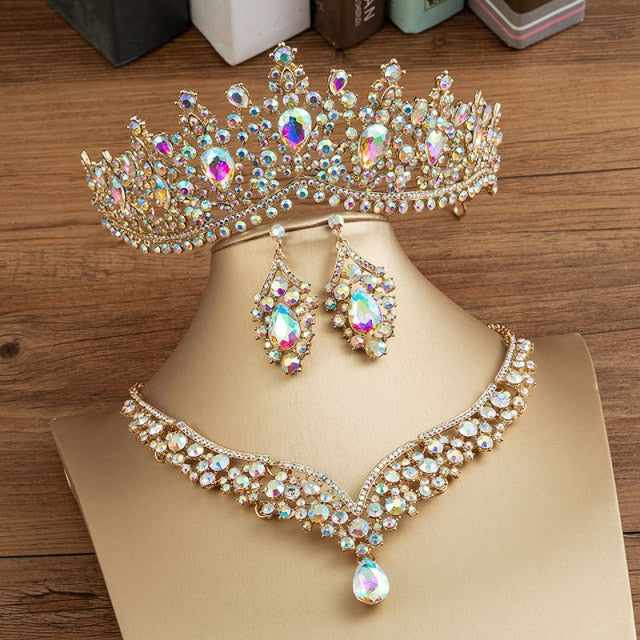 Gorgeous Crystal AB Bridal Jewelry Sets