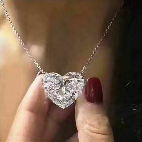 Luxury Big Heart CZ Women Pendant Necklaces