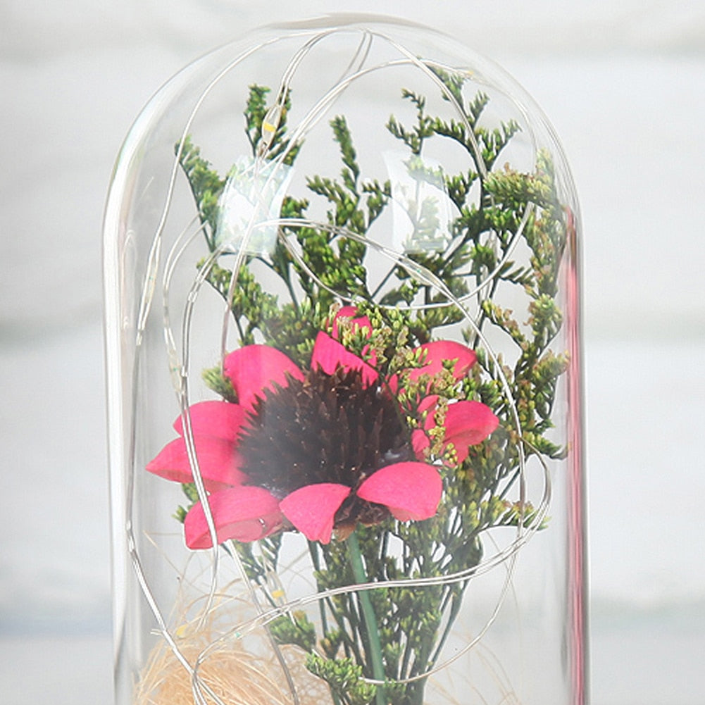 Romantic Gift For Women Valentine's Day Dried Sunflower LED Light