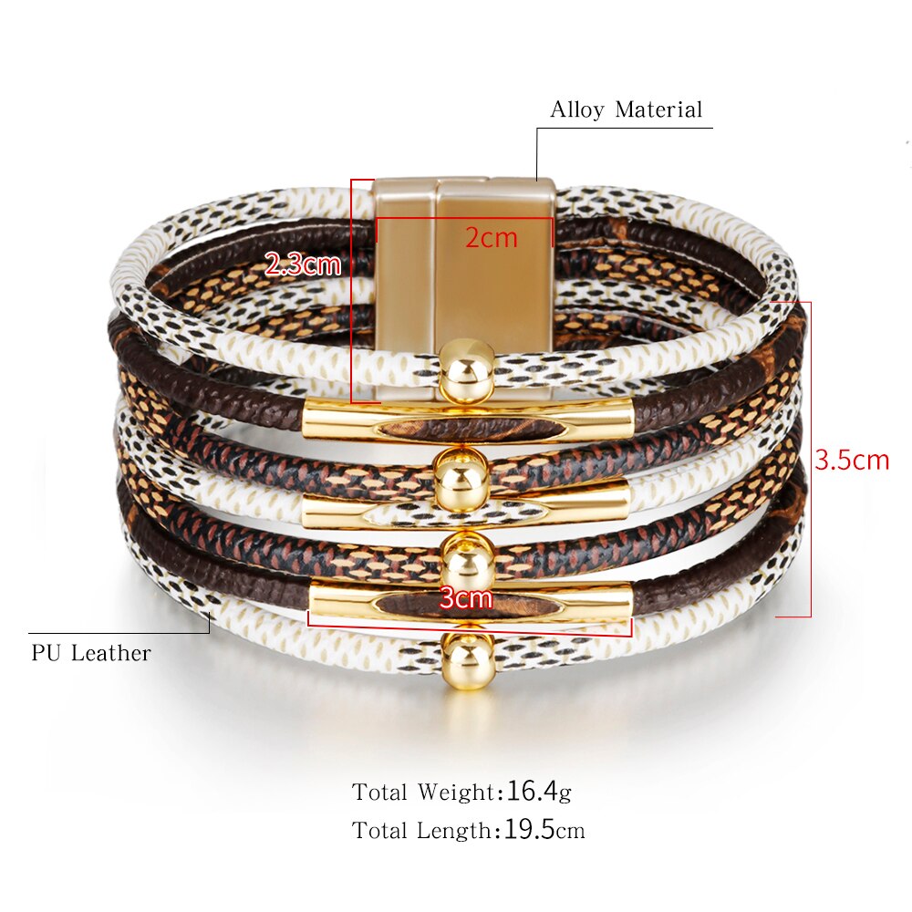 Multilayer Fashion Boho Magnetic Wrap Accessories  Bangle for Women